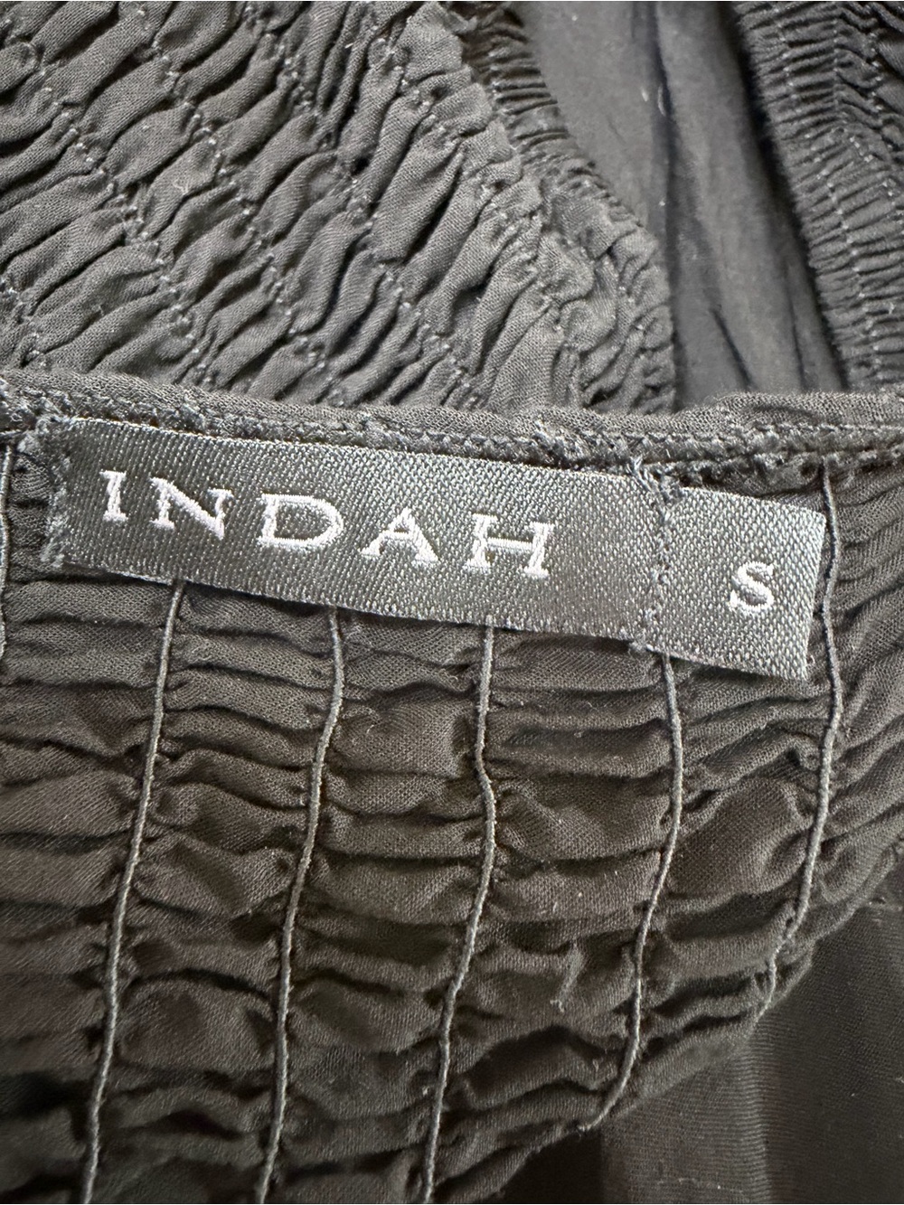 Indah Julie Solid Ruched Bodice Cutaway Maxi Dress Black Small $258 Revolve - Picture 11 of 13